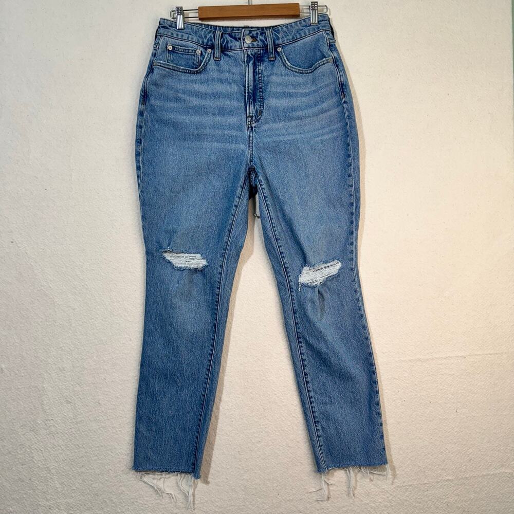 Madewell The Curvy Perfect Vintage Distress Crop Jean Raw Hem Size 29 High Rise